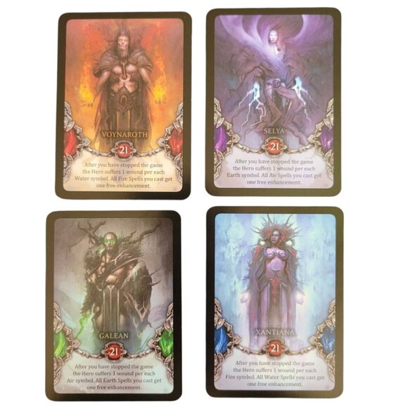 Heroes Game Cards Role Playing Replacement Pieces Gems Elements Fire Water Power - Picture 2 of 4